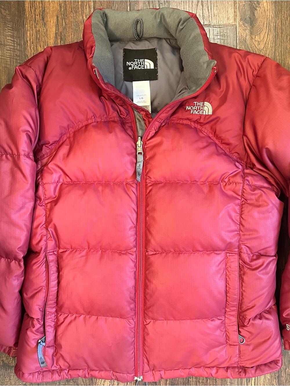 The North Face Girls Large 600 Fill Goose Down Puffer Jacket Red Winter Coat L